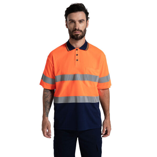 Workwear Customize 100% Cotton Two Tone Unisex Work Clothes Hi Vis Short Sleeve Quick Dry Security Safety Polo Shirts - Image 5